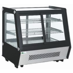 Vitrine réfrigérée à poser noire double vitrage 4 portes coulissant... - RTW-125L