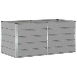 Helloshop26 - Jardinière moderne pour jardin et terrasse 160 x 80 x 75 cm utilisation intérieure et extérieure style industriel en - gris acier 300