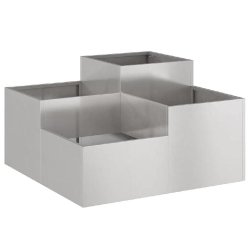 Helloshop26 - Cache-pot de jardin rectangulaire moderne 100 x 100 x 48 cm fonctionnel chic en acier inoxydable argent 02_0052064 - inox 3000237226492