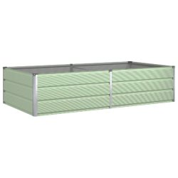 Helloshop26 - Jardinière moderne look industriel 195 x 100 x 45 cm espace créatif extérieur en acier galvanisé vert pastel - vert acier 3000241048165