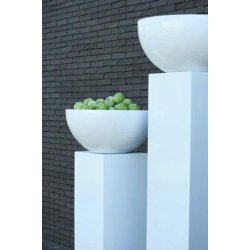 Contenant haut laqué - Jardinière en fibre de verre et résine laquée - LAQCOL - 34x34xH100 cm ou 40x40xH150 cm - Blanc brillant