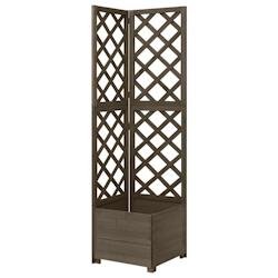 Helloshop26 - Jardinière d'angle en treillis 40 x 40 x 150 cm bois de sapin gris 02_0000819 - gris Bois massif 3000071521531