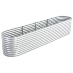 Helloshop26 - Jardinière lit surélevé plantes fleurs jardin 400 x 80 x 81 cm acier galvanisé argenté 02_0001052 - argenté acier 3000073991530