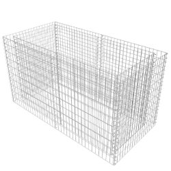 Helloshop26 - Jardinière lit surélevé plantes fleurs jardin à gabion acier 180 x 90 x 100 cm argenté 02_0001274 - argenté acier 3000076441537