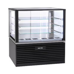 Roller Grill Vitrine réfrigérée, positive ventilée, noire, étagères en verre 570L FSC 1200 B - verre FSC 1200 B