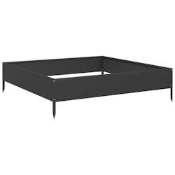 Helloshop26 - Jardinière bac lit surélevé plantes fleurs terrasse jardin de jardin 100 x 100 x 26 cm acier noir 02_0039273 - noir acier 3000218636593