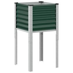 Helloshop26 - Jardinière bac lit surélevé plantes fleurs terrasse jardin 45 x 45 x 88 cm acier vert 02_0037616 - vert acier 3000217924714