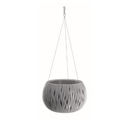 Prosperplast - BOWL SANDY WS, pot en plastique avec réservoir, gris pierre, 19,5 cm (hauteur) x 29 cm (largeur) x 29 cm (profondeur) - ZA1415