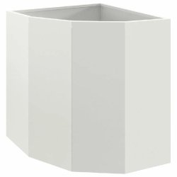 Helloshop26 - Jardinière d'angle moderne adaptée extérieur 45 x 45 x 50 cm en acier blanc 02_0052909 - blanc acier 3000237645538