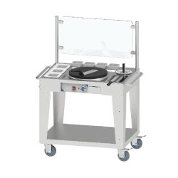 Stand ambulant à crêpes dessus inox avec vitrine droite - CSAC