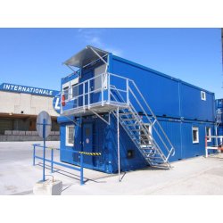 Bungalow de chantier modulaire et isolé - Bureau aménagé en métal - 4.88 x 2.43 x 2.59 m
