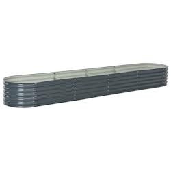 Helloshop26 - Jardinière lit surélevé plantes fleurs jardin 400 x 80 x 44 cm acier galvanisé gris 02_0001051 - gris acier 3000073981531