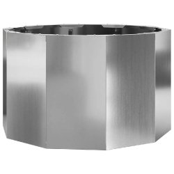 Helloshop26 - Jardinière ronde moderne extérieur 60 x 60 x 35 cm résistance intempéries touche élégante en acier galvanisé argent 02_0052983 02