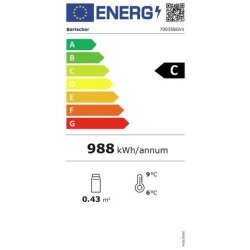Mini-vitrine réfrigérée 64L2T noire 700358GV1 Bartscher
