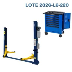 Pont élévateur à 2 colonnes 4 tonnes et servante d'atelier avec ouverture latérale