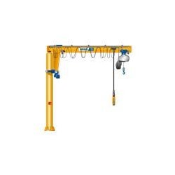 Potence sur fût VS - Abus levage - capacité 6.3 tonnes - rotation 360° - portée jusqu'à 10m