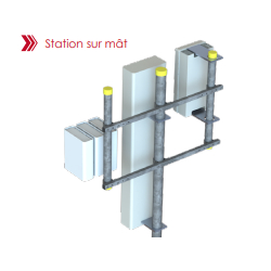 Station multi-support pour antennes 4G/5G - Fixation mât Ø114 - 3 RRU/RRH