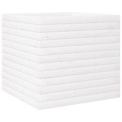 Helloshop26 - Jardinière bac lit surélevé plantes fleurs terrasse jardin 50 x 50 x 46 cm bois de pin massif blanc 02_0037641 - blanc Bois massif 30