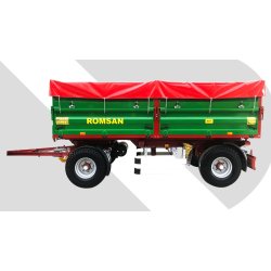 R 60 CSGA - Benne agricole à double essieu - Romsan - Capacité 6000 kg