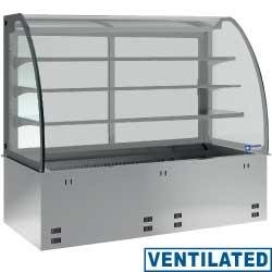 Élément cuve et vitrine réfrigérée ventilée - 3 niveaux fermés - 4x GN 1/1 (sans unité hermétique) - DPA/RVF315-S