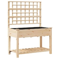 Helloshop26 - Cache-pot de jardin design moderne en bois de sapin massif 115 x 60 x 153 cm élégant pour plantes en beige 02_0058843 - beige Bois mas