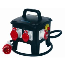 Coffret d'étage en caoutchouc massif - Superposable avec prises CEE et NF - Différentiel 4x40A 30mA