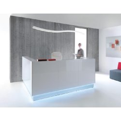 Grande banque d'accueil lumineuse modèle Linea version haute - MDD - Sans, Blanc
