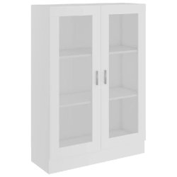 Helloshop26 - Armoire à vitrine classique 82,5 x 30,5 x 115 cm pratique design épuré en bois d'ingénierie blanc 02_0047751 - blanc verre 3000234940742
