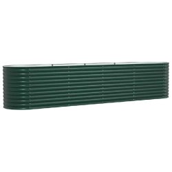 Helloshop26 - Jardinière surélevée moderne extérieur 400 x 80 x 81 cm durable design épuré en acier vert - vert acier 3000240840456