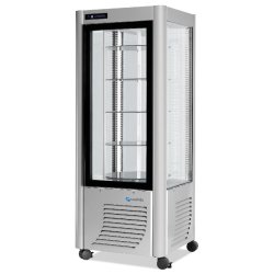 Vitrine réfrigérée positive Rotative 400L 4 faces vitrées SCAIOLA - Argent