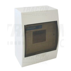 Boîte de distribution en saillie - cache fumée - rail N-PE 1×6 modul - IP40 - dimensions 205×150×75 mm