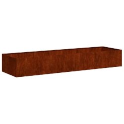 Helloshop26 - Jardinière extérieure style moderne profonde 280 x 80 x 40 cm avec drainage efficace en acier rouillé 02_0051548 02_0051548 - inox 30