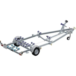 Remorque porte-bateau immergeable SUN WAY - D2411 - PTAC : 1000 Kg - Kit multi rouleaux - 1 essieu freiné