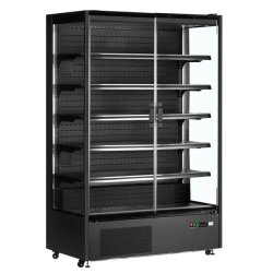 Vitrine réfrigérée PC1250B - 2 portes vitrées, 3,14 m² de surface, noir RAL9005, garantie 2 ans