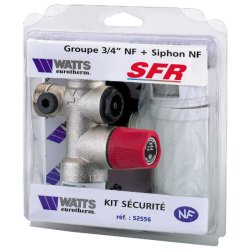 Groupe de sécurité SFR standard 20x27 avec siphon sous coque - Libre service - NF réf 2252556