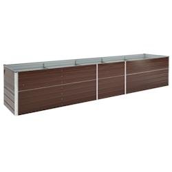 Helloshop26 - Jardinière lit surélevé plantes fleurs jardinacier galvanisé 400 x 80 x 45 cm marron 02_0001117 - marron acier 3000074761538