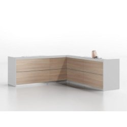 Banque d'accueil Vogue en angle finition bois moderne design italien