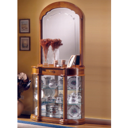 Vitrine coiffeuse en bois DV27VA - merisier - élégance et fonctionnalité avec verre trempé