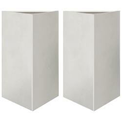 Helloshop26 - Jardinière bac lit surélevé plantes fleurs jardin terrasses lot de 2 triangulaire 50 x 43 x 75 cm acier inoxydable Argent 02_0039109