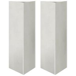 Helloshop26 - Jardinière bac lit surélevé plantes fleurs jardin terrasses lot de 2 triangulaire 30 x 26 x 75 cm acier inoxydable 02_0039097 - inox