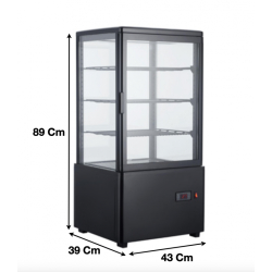 Vitrine réfrigérée de comptoir 68 L - double vitrage - refroidissement ventilé - thermostat réglable - RT68B1N