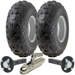 19x7.00-8 ATV Trailer Kit P330 Road Legal Wheels 40x40 Hub  Stub Axles  Hitch