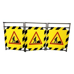 Barrière d'intervention 3 panneaux PVC ou Inox 304 - 1000 / INOX 304 / Chantier