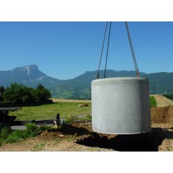 Cuve béton 7m³ Dramix - cylindrique à enterrer pour rétention et stockage d'eau de pluie