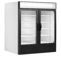 Armoire réfrigérée 2 portes vitrées battantes avec canopée - 535 L | Tefcold - FSC891H - blanc 48872