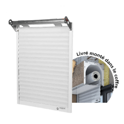 Volet Roulant PVC dans Coffre Linteau Tunnel Électrique Moteur DELTA DORE (Télécommande ou Interrupteur) Sur Mesure Référence: vrt pvc Delta D + Coffre Tunnel