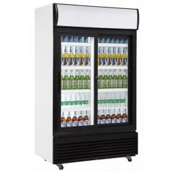 Vitrine réfrigérée à boissons en 2 portes coulissantes - capacité 750 litres - r290 gaz écologique