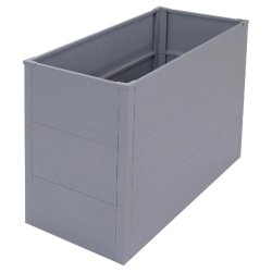 Décoshop26 - Bac potager surélevé 100 cm 340 L acier galvanisé thermolaqué gris 04_0008900 - acier 3000267209533