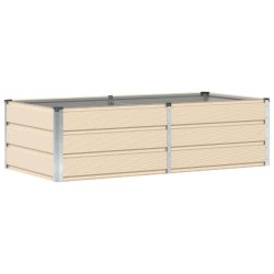 Helloshop26 - Jardinière moderne design industriel 160 x 80 x 45 cm pour extérieur et intérieur en acier ivoire 02_0059145 - acier 3000240973079
