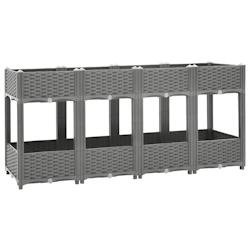 Helloshop26 - Jardinière bac lit surélevé plantes fleurs terrasse jardin 160 x 40 x 71 cm polypropylène gris 02_0039218 - gris 3000218445058